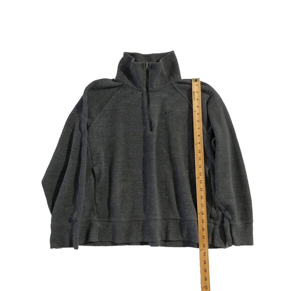 Nike Sweatshirt Womens L Heather Gray Fleece Thermafit ¼ Zip Mock-Neck Pullover - Picture 3 of 8